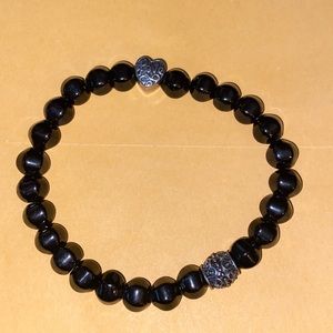 Black Crystal Chalcedony Love Bracelet